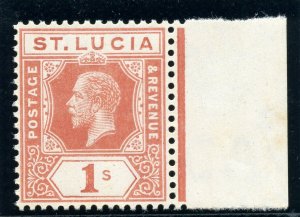 St Lucia 1920 KGV 1s orange-brown superb MNH. SG 86. Sc 71.