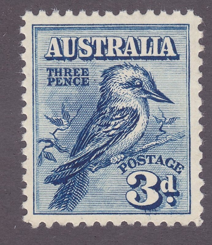 Australia 95 MNH OG 1928 3p Deep Blue Kookaburra Melbourne Expo Issue VF-XF 