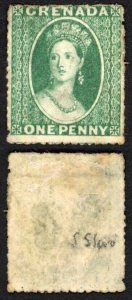 Grenada SG4 1d Green wmk Small Star (upright) Rough Perf 14 to 16 No Gum Cat 110