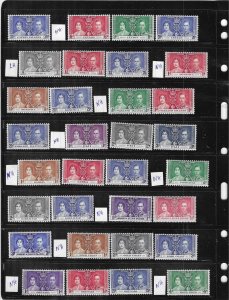 1937 COMPLETE GEORGE VI CORONATION (5 LIGHT HINGED) ALL OTHERS NEVER HINGED