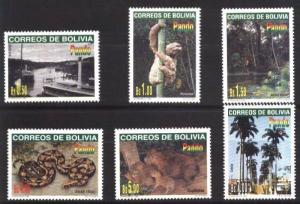 BOLIVIA 1998 PANDO REGION,FAUNA,FLORA,YV 990-5 Mi 1378-83 MNH