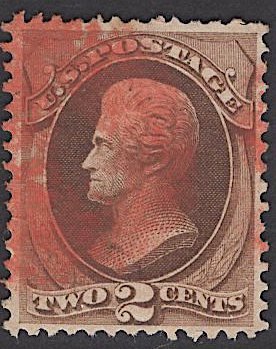 US Stamp #157 2c Brown Jackson USED SCV $22.50