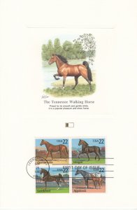 US 2158a Horses Fleetwood Proof Card FDC