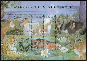 Zaire #1512 MNH Sheet - Wild Animals