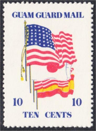 Guam Guard Mail Local Post 1977 Historical Flag Stamp Org...