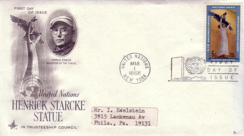 United Nations FDC Sc.# 183 Starcke Statue L440