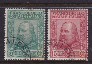 Italy Scott 115-6, 1910 Freedom of Sicily,  F/VF Used . Scott $75