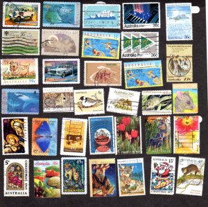 Australia, Lot of 50 used stamps, CV = $ 12.50  Lot 220360 -15
