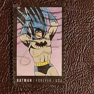 US Scott # 4934; used (49c) Batman from 2014; VF centering; off paper