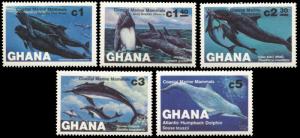 Ghana 841-845, MNH, Dolphins and Whales