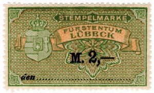 (I.B) Germany Revenue : Duty Stamp 2M (Lubeck)