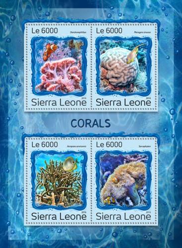 SIERRA LEONE 2016 SHEET CORALS MARINE LIFE srl161207a