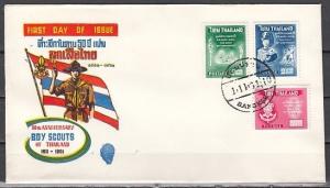 Thailand, Scott cat. 370-372. Thailand Scouts, 50th Anniv. First day cover. ^