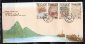 St. Lucia 2003 Set of 3 Mail Service FDC, Scott 1174-1177, value = $3.75