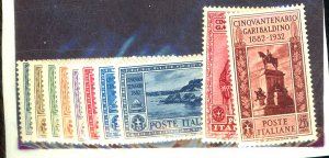 ITALY #280-9 MINT FVF OG HR  Cat  $167