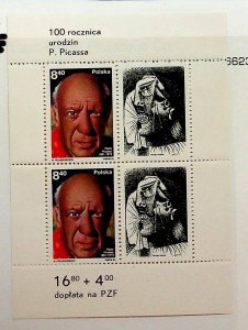 POLAND Sc 2432a NH MINISHEET OF 1981 - PICASSO