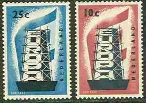 Netherlands # 368-69  Europa 1956  (2) Unused VLH