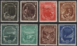 Romania 799-808 (mhr set of 8, creases on 801, thin on 808) 5-year plan (1955)