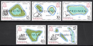 Kiribati - 1986 Island Maps SPECIMEN Set MNH** SG 256-260