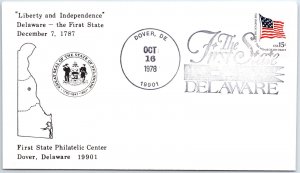 US SPECIAL EVENT COVER DELAWARE THE FIRST STATE LIBERTY AND INDEPENDENCE '78-B