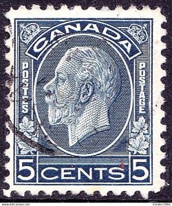 CANADA 1932 KGV 5c Blue SG323 Used