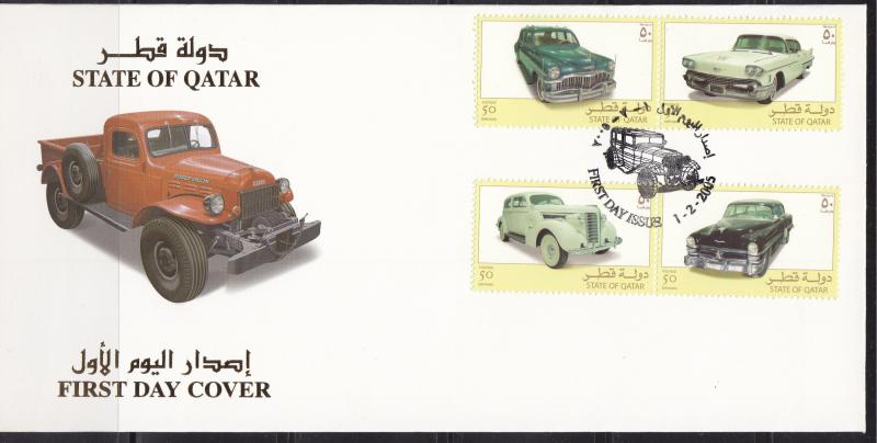 2005 QATAR STATE  FIRST DAY COVER  CLASSISC CAR   MNH SET