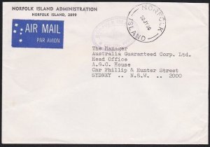 NORFOLK IS 1980 Official cover airmail to Sydney...........................B5542