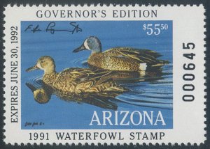 US Arizona Scott #5b, Mint, VF, NH, Governor's Edition