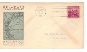 US 836 (PL-11) 3c Swedes & Finns FDC Linprint Cachet ECV $15.00