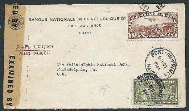 HAITI 1944 censor cover Port - Au - Prince to USA..........................43670