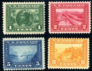 USAstamps Unused US 1913 Panama-Pacific Scott 397, 398, 399, 400 OG MHR SCV $216