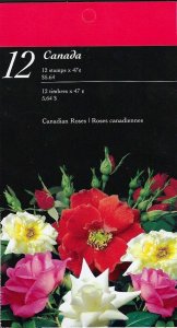 2001 - #1914a BK245b Booklet Stamps - Canada - Roses, Flowers - cv$12.50