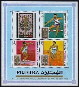 Fujeira 327A-329A Bl.10A Michel,MNH. Olympics Munich-1972.Runners.