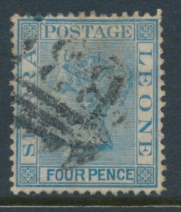 Sierra Leone SG 21 Blue 1876 Four Pence 4d WMK Crown CC P14 QV