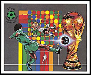 Libya 1021, MNH, World Cup Football 1982 Spain imperf. souvenir sheet