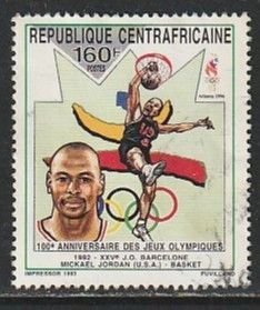 1993 Central African Rep - Sc 1018h - used VF - 1 single - Michael Jordan