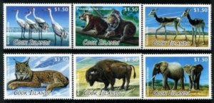 Australia 2013 Cook Islands ANIMALS w/ Bison Elephants (Mint NEVER HINGED) cv...