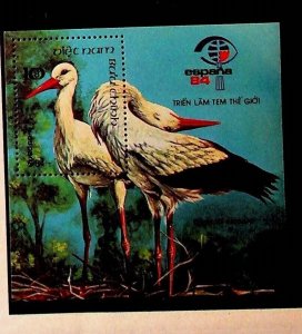 NORTH VIET NAM Sc 1387 NH SOUVENIR SHEET OF 1984 - BIRDS - (AF24)