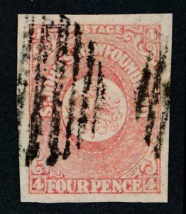 NEWFOUNDLAND 18 USED 4 MARGIN, 4 PENCE