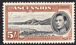 1944 Ascension KGVI Long Beach 5/ issue MLH Sc# 48 $25.00  Perf 13