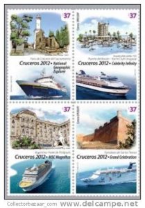 Turism UNESCO Lighthouse Hotel Fortress cruise ships URUGUAY 2012 MNH stamp -...