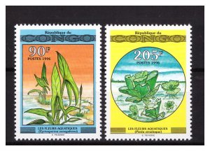 CONGO BRAZZAVILLE 1996 Water plants 2 v MNH