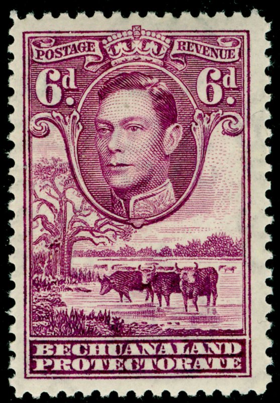 BECHUANALAND SG124, 6d reddish purple, LH MINT.