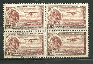 Mexico C-64 MNH Plane & Coat of Arms of Mexico x 4 scv 8.00