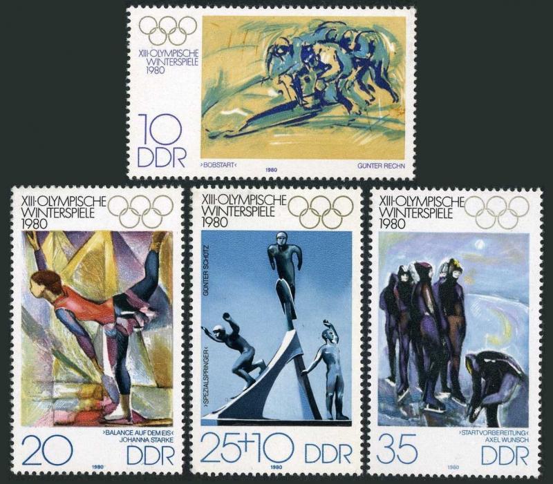 Germany-GDR 2063-2065,B189,2066,MNH.Mi 2478-81,Bl.57. Olympics Lake Placid-1980.