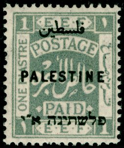 PALESTINE SG79, 1p grey, NH MINT.