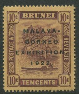 BRUNEI - Scott 28a - Overprint Issue - 1922- MH - 10c Stamp