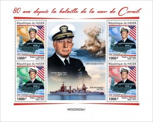 NIGER - 2022 - Battle of Coral Sea - Perf 4v Sheet - Mint Never Hinged