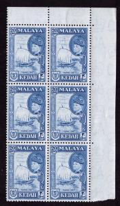 Malaya - Kedah # 89 Mint  VF NH   block of 6