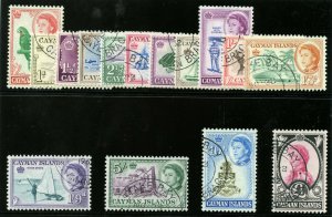 Cayman Islands 1962 QEII set complete very fine used. SG 165-179. Sc 153-167.